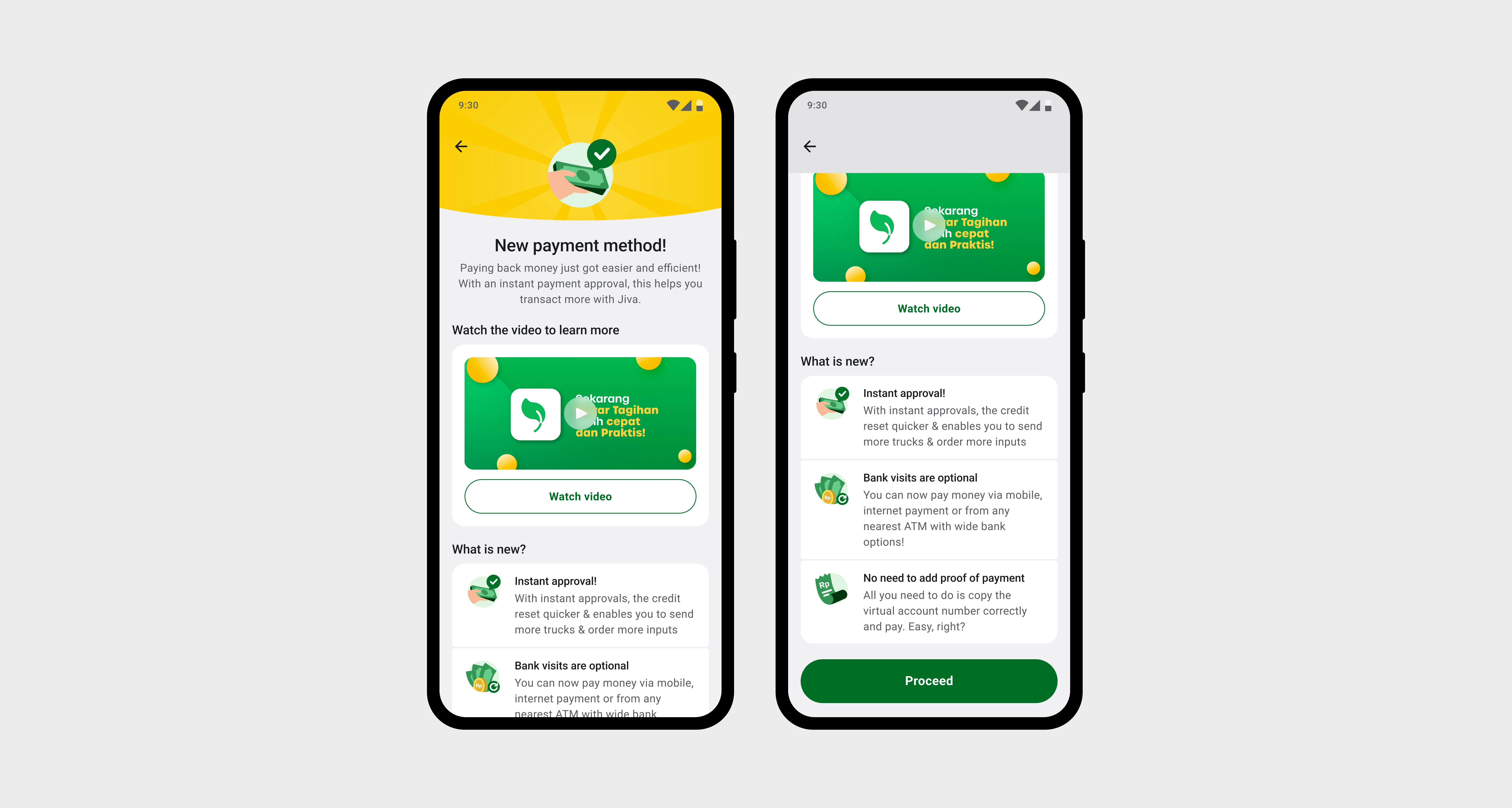 The introduction page shown before the new deposit flow